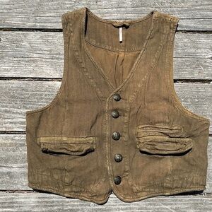 Free People Linen Vest